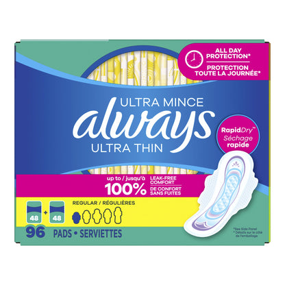 Always Ultra Thin Regular Pads, 96-count - image 1