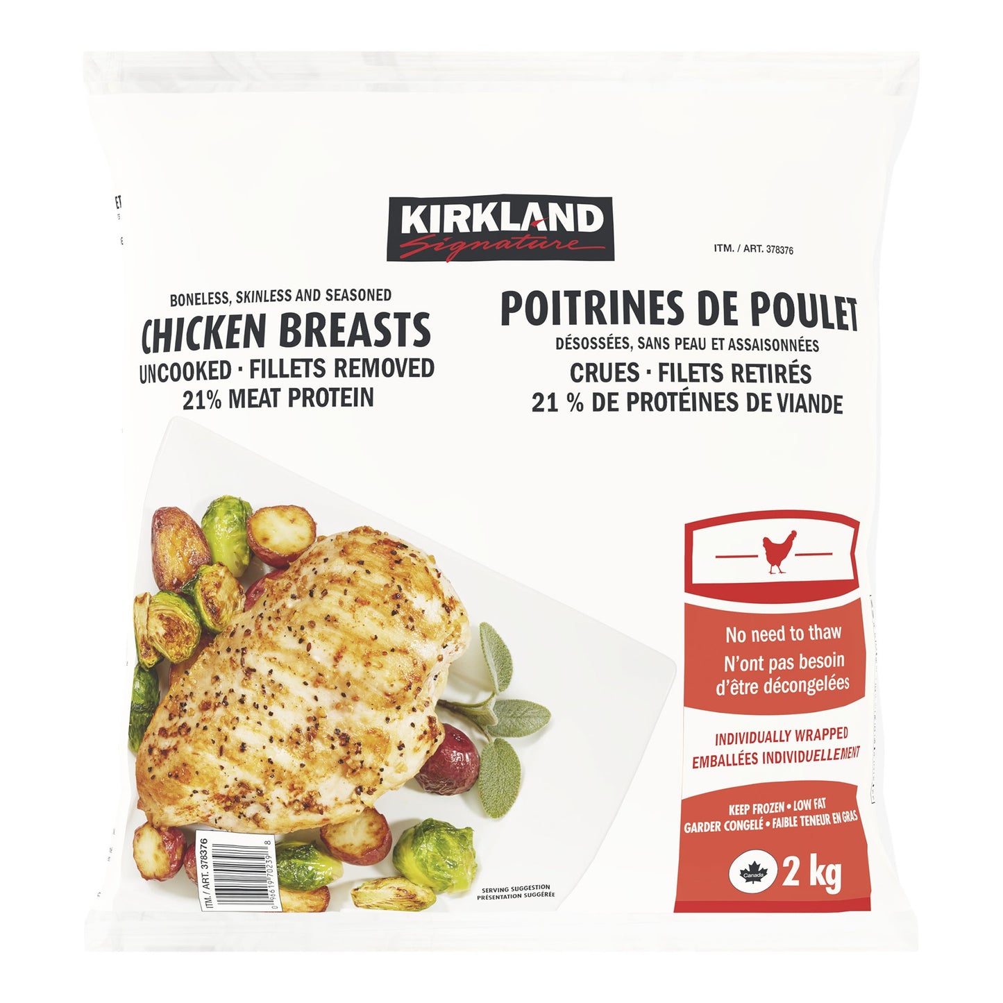 Kirkland Signature Frozen Chicken Breasts, 2 kg - image 1