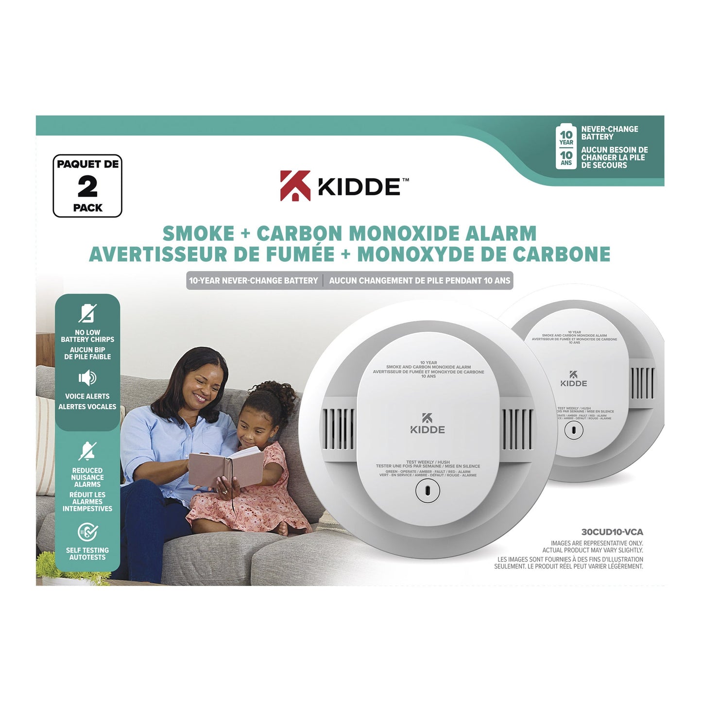 Kidde Battery Operated Smoke and Carbon Monoxide Alarm, 2-pack - image 1