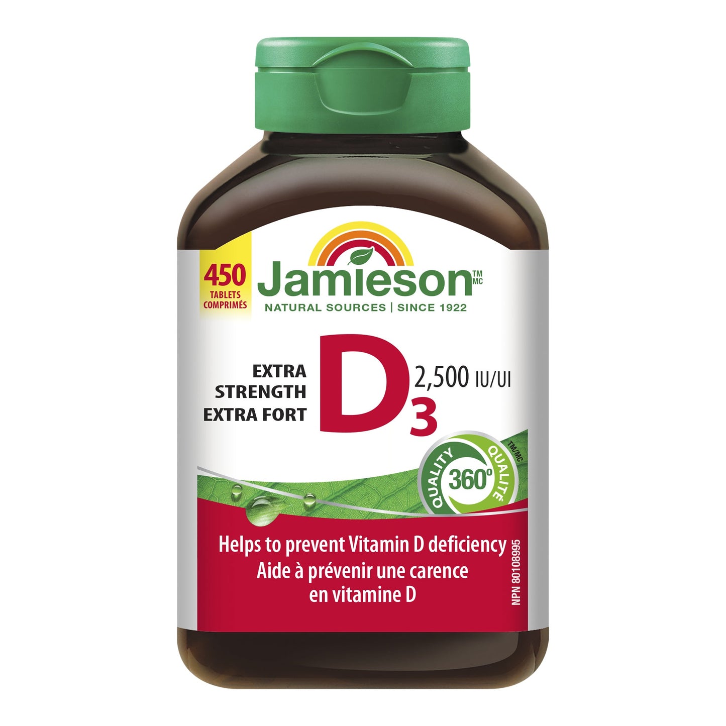 Jamieson Vitamin D3 2500 IU, 450 Tablets - image 1