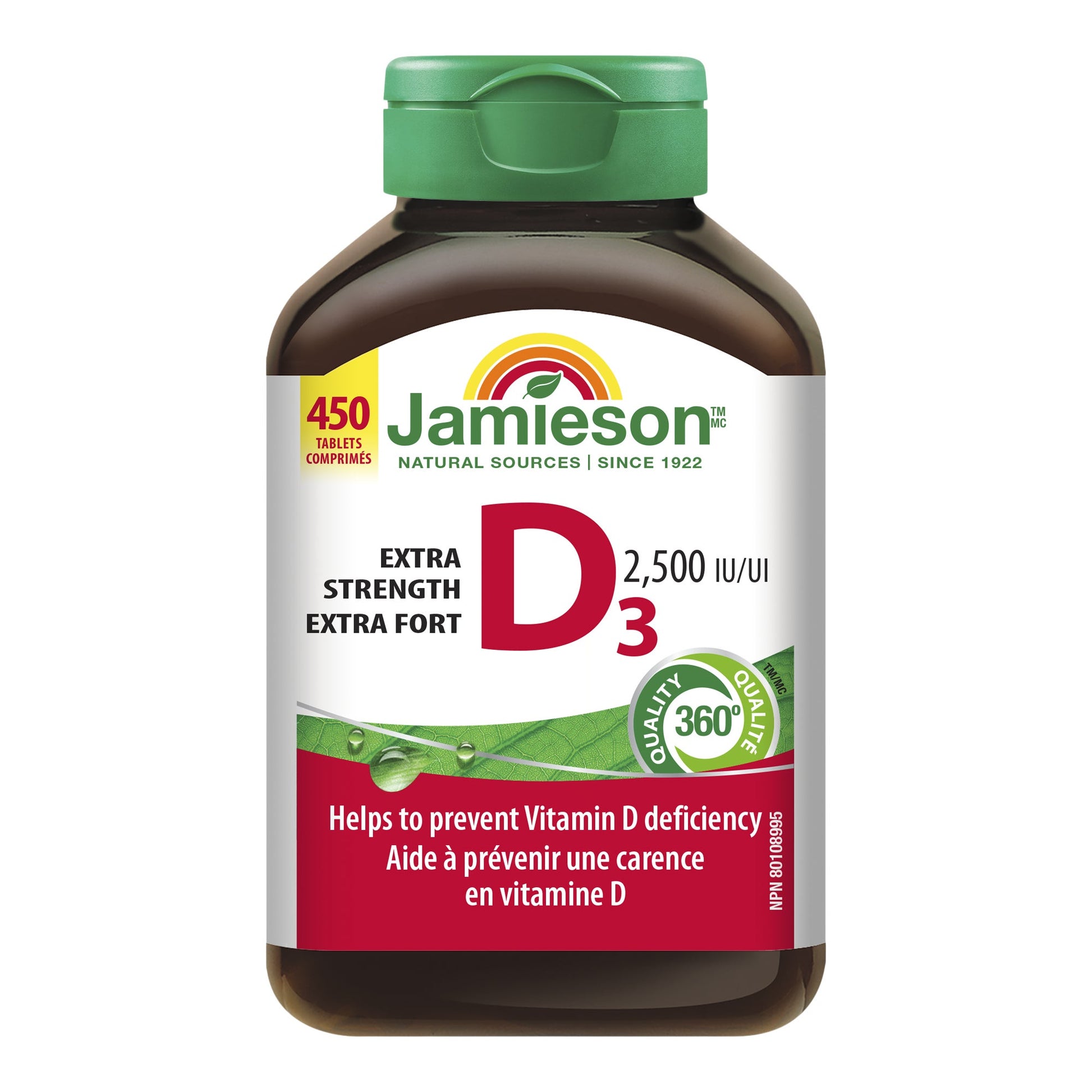Jamieson Vitamin D3 2500 IU, 450 Tablets - image 1