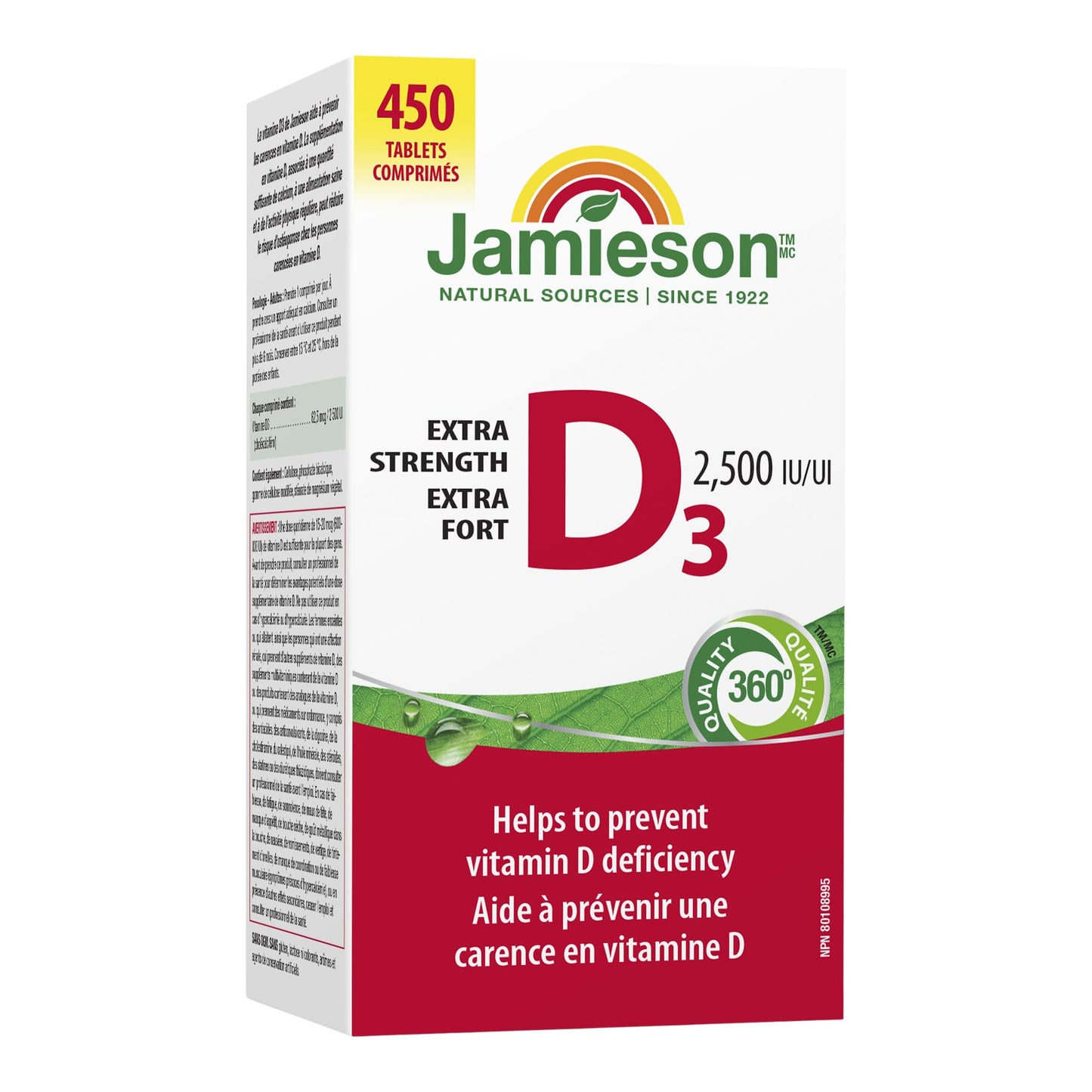 Jamieson Vitamin D3 2500 IU, 450 Tablets - image 2