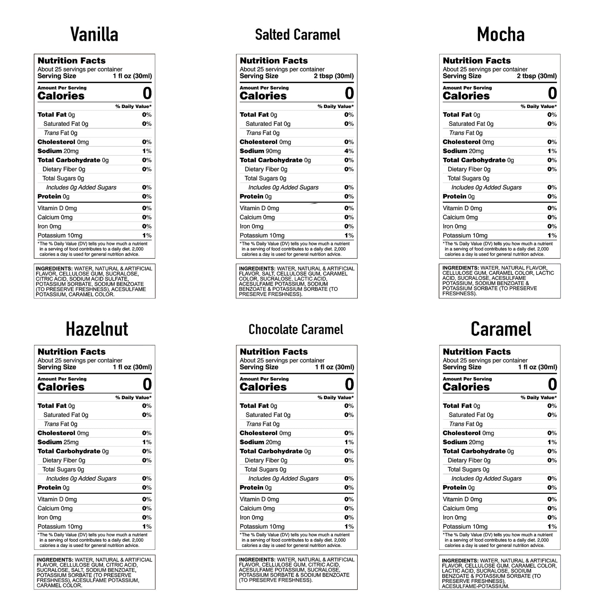 Matteo's Sugar-Free Coffee Syrup Variety Pack, 6 × 750 mL + 1 pump - image 4
