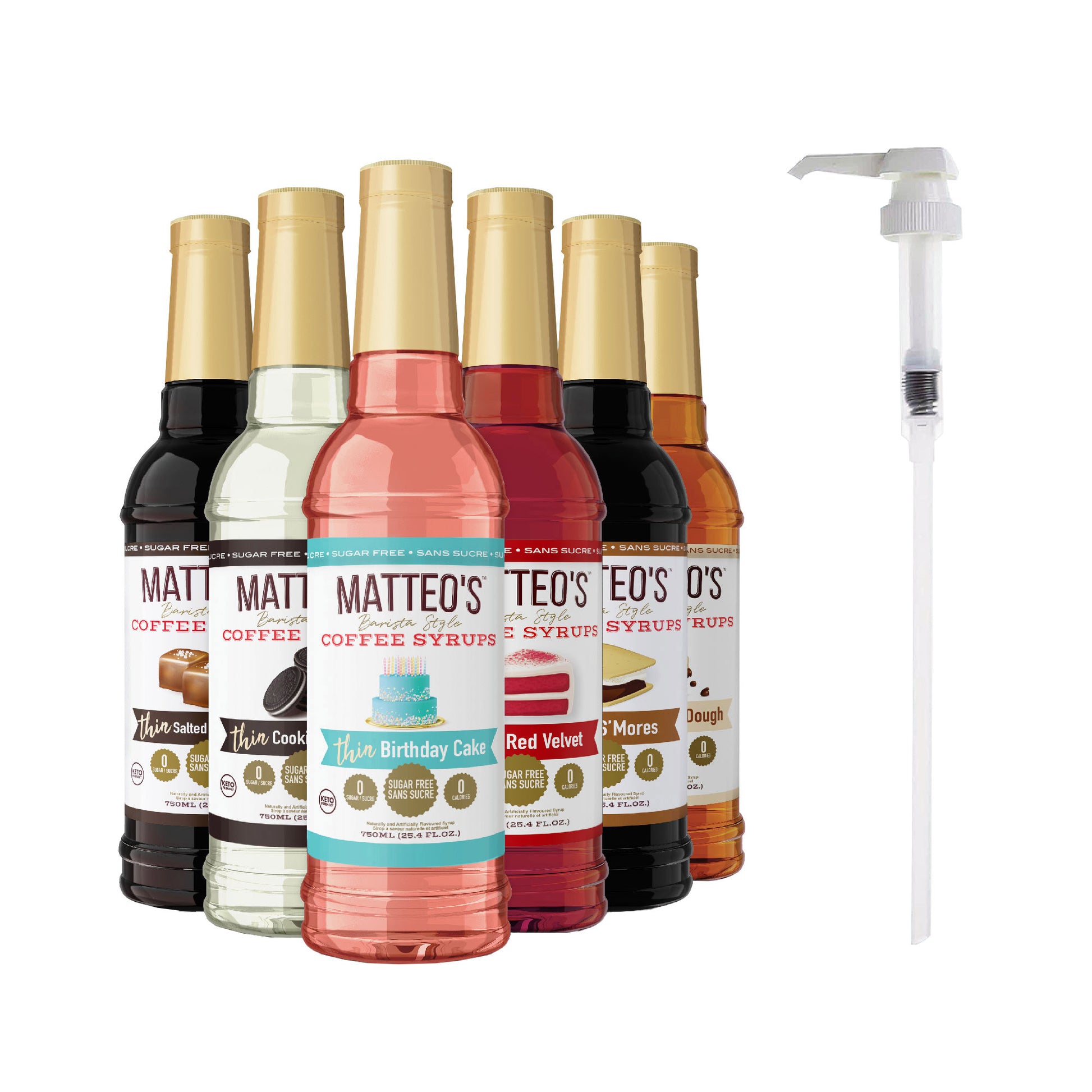 Matteo's Sugar-Free Coffee Syrup Variety Pack, 6 × 750 mL + 1 pump - image 5