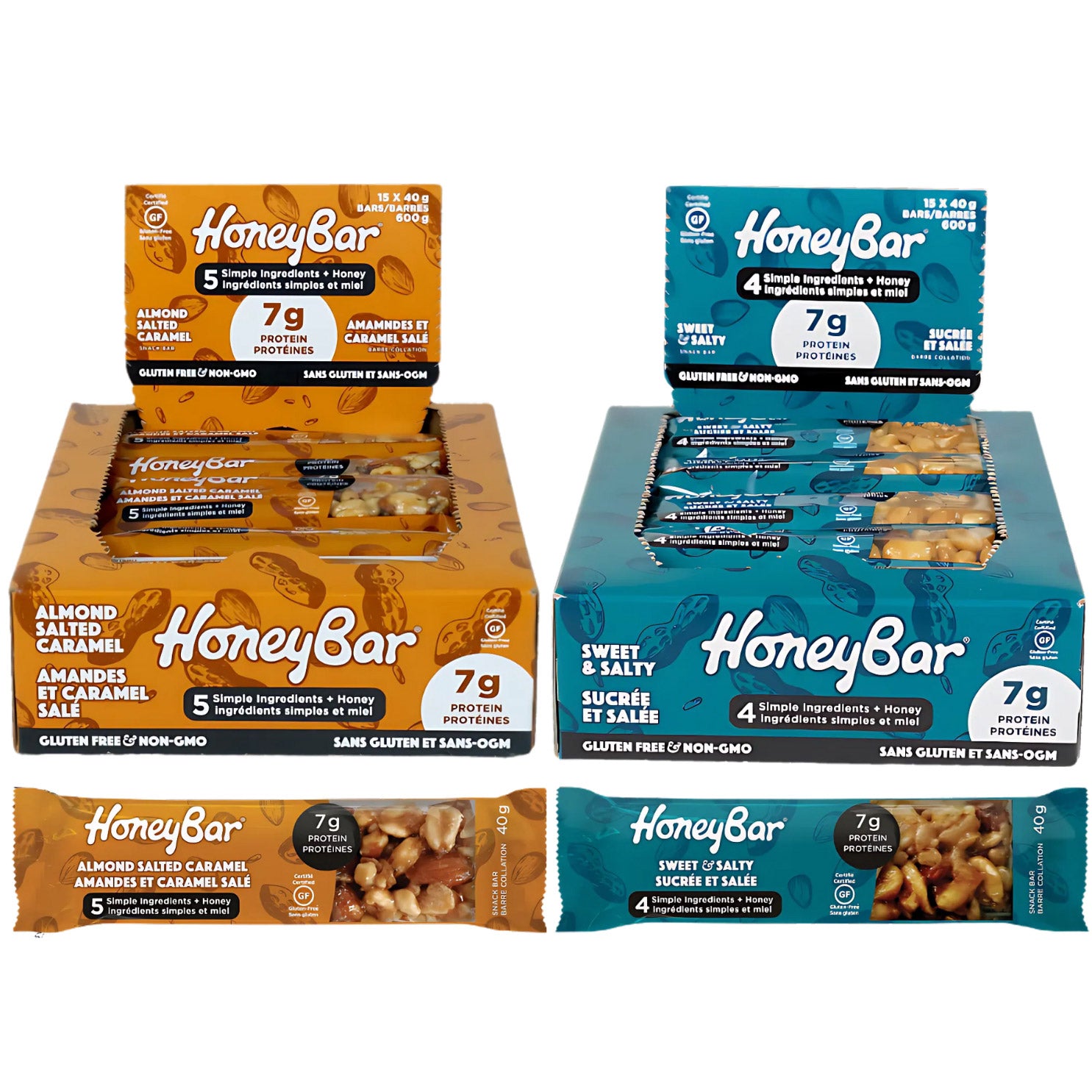 HoneyBar Snacks Bars, Variety Pack, 30 × 40 g - image 1