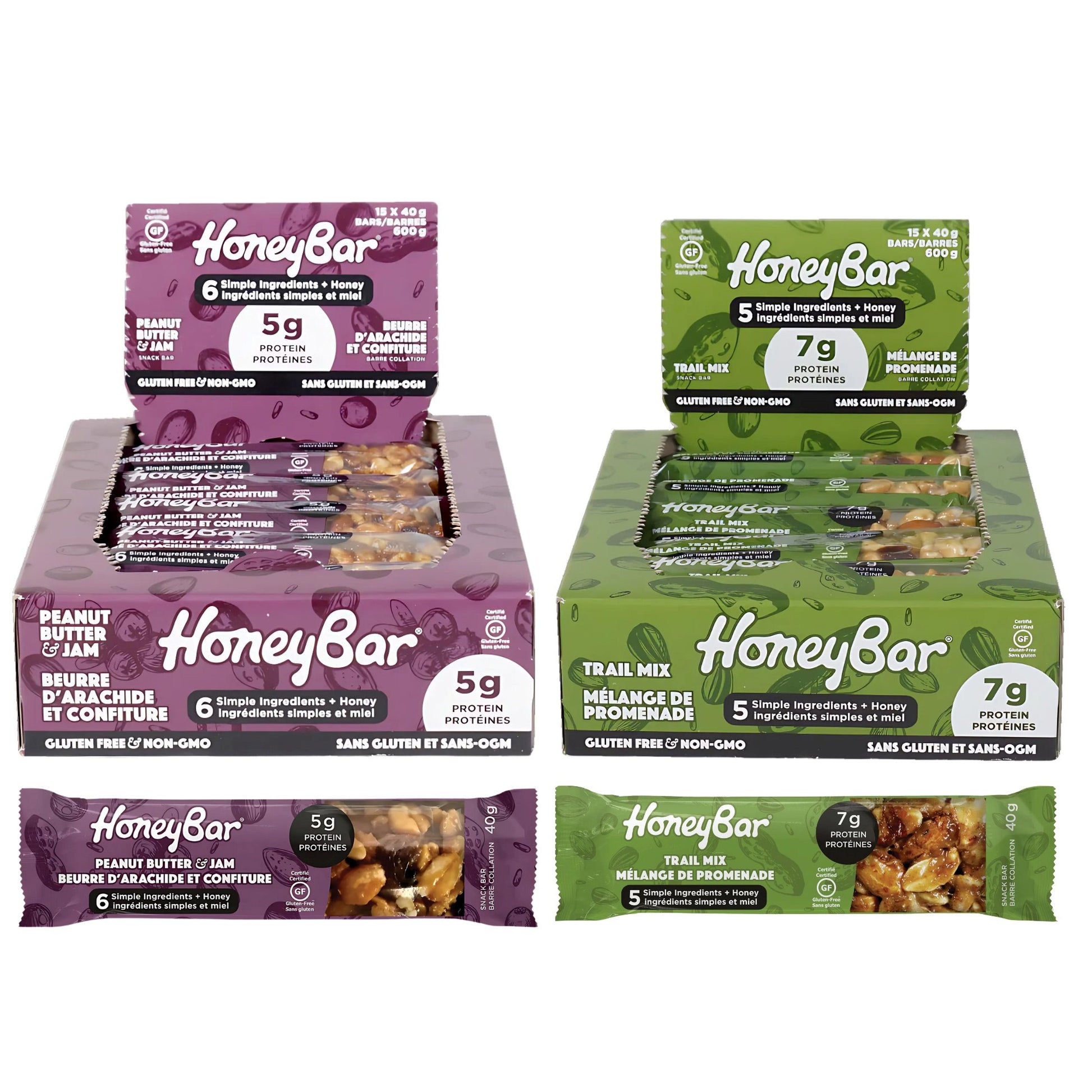 HoneyBar Snacks Bars, Variety Pack, 30 × 40 g - image 2