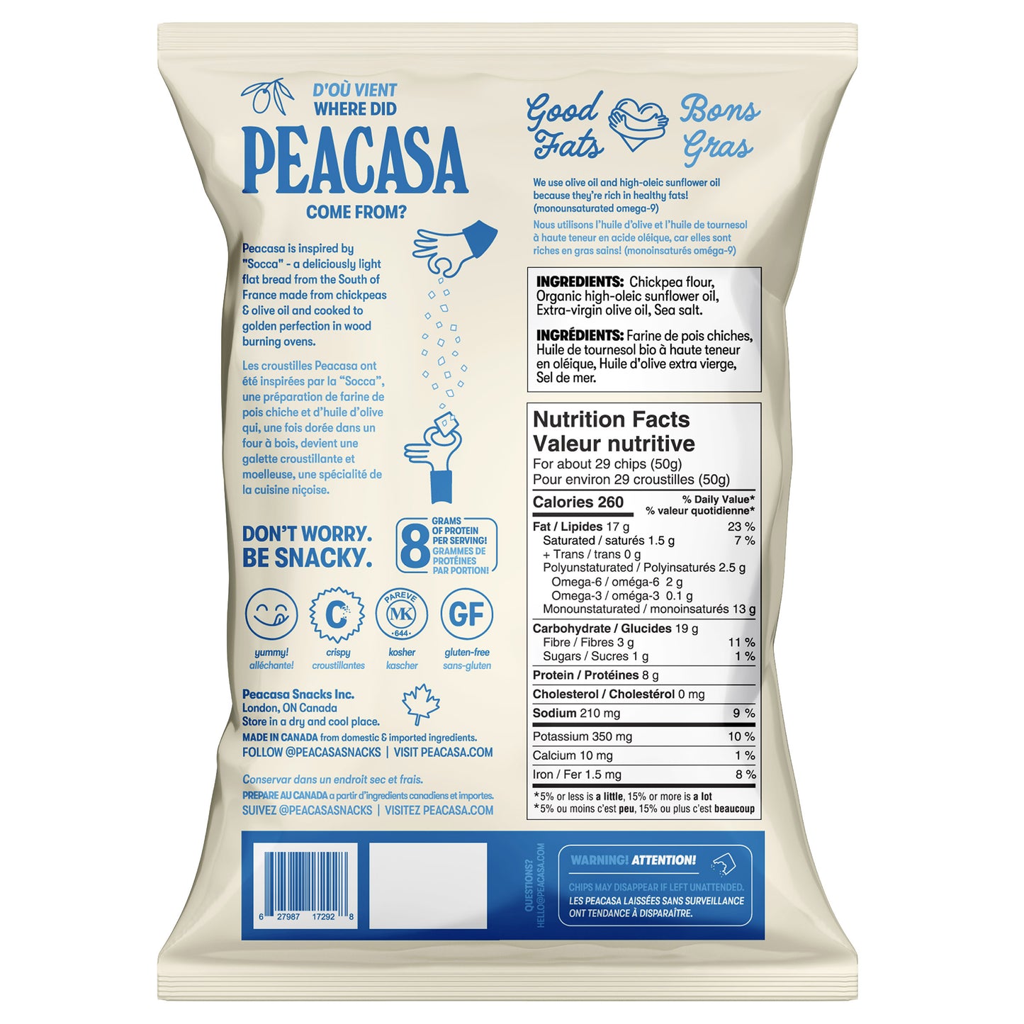 Peacasa Chickpea Chips, 6 × 128 g - image 3