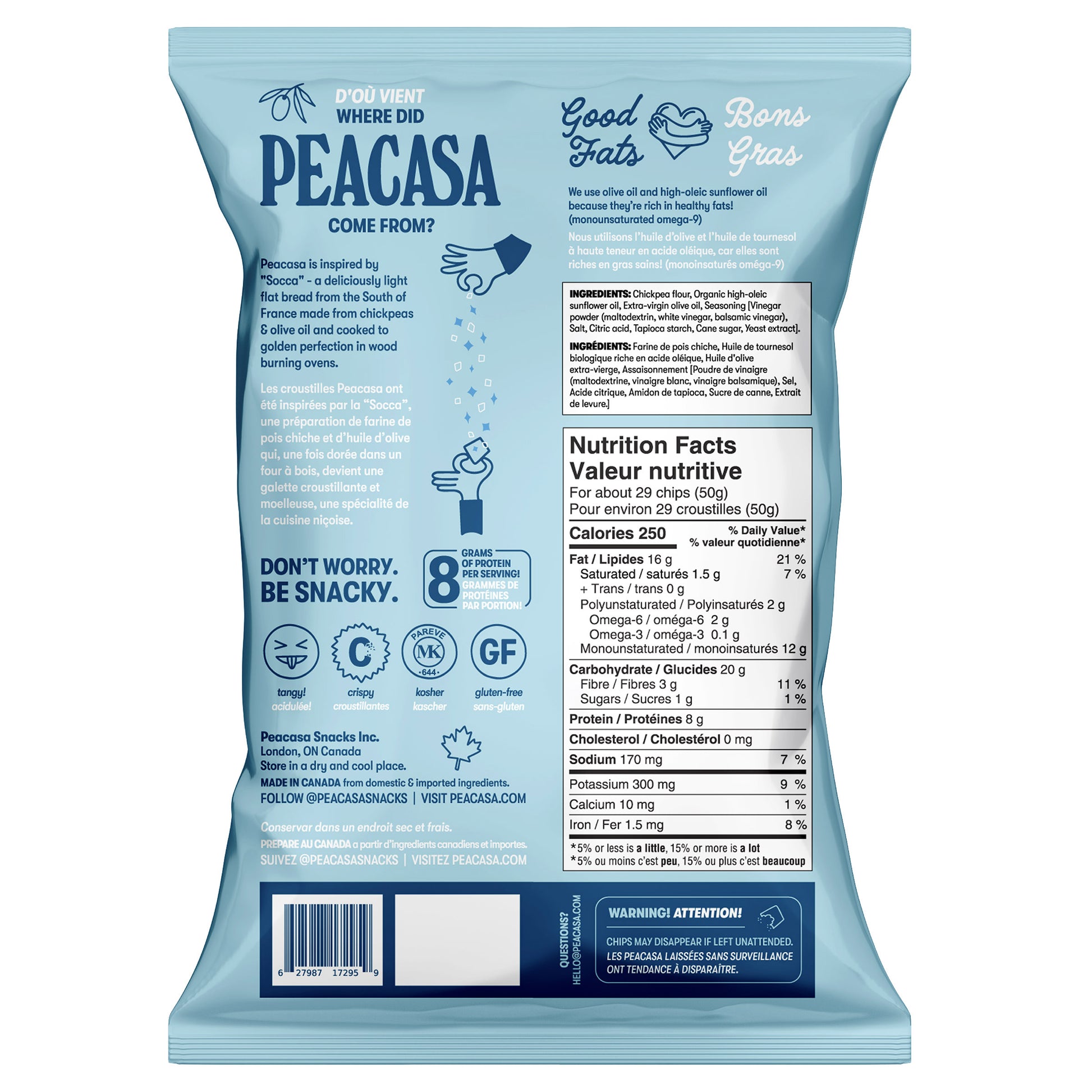 Peacasa Chickpea Chips, 6 × 128 g - image 4