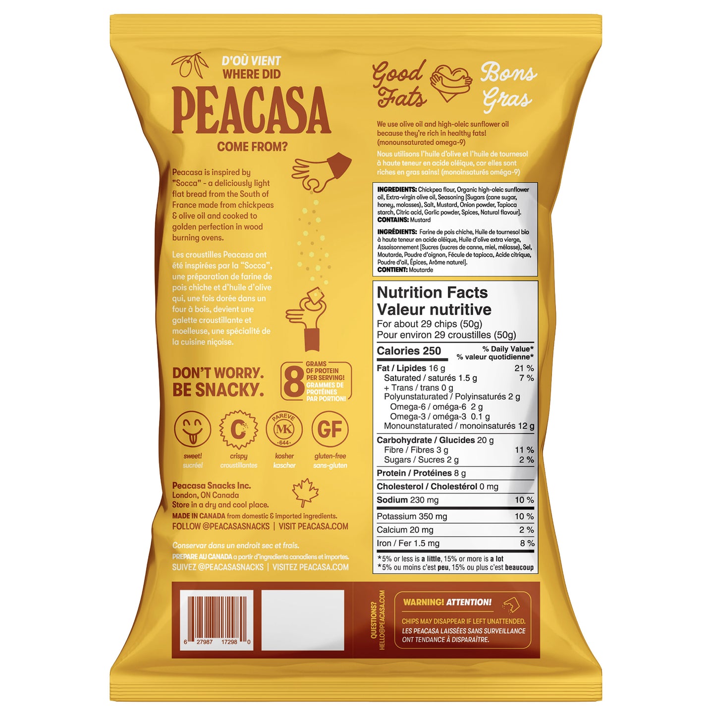 Peacasa Chickpea Chips, 6 × 128 g - image 5