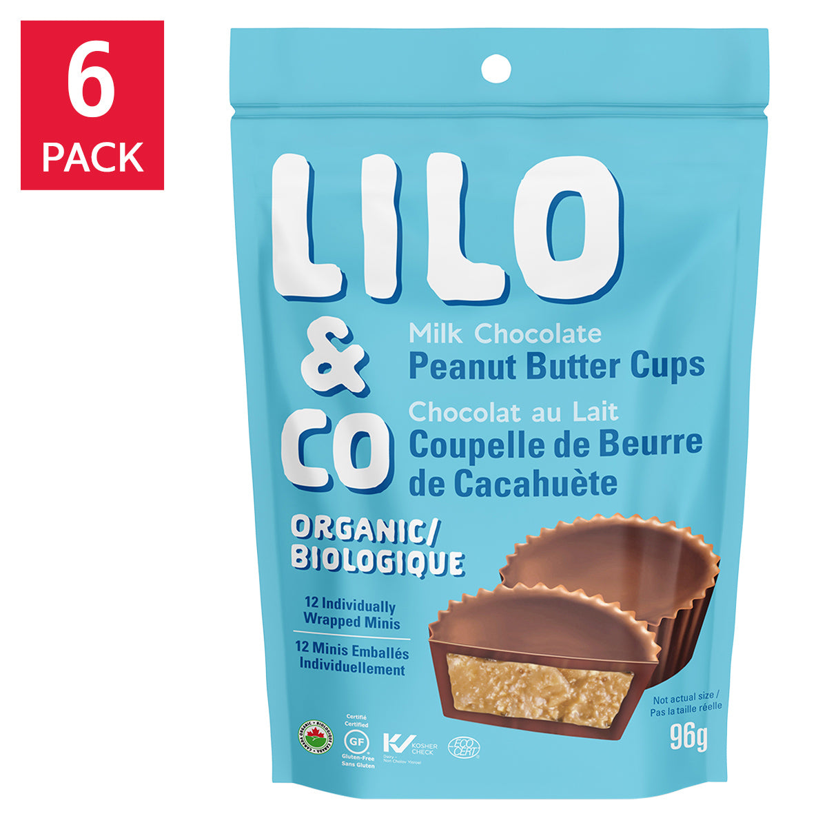Lilo & Co Peanut Butter Cups, 6 × 96 g - image 1