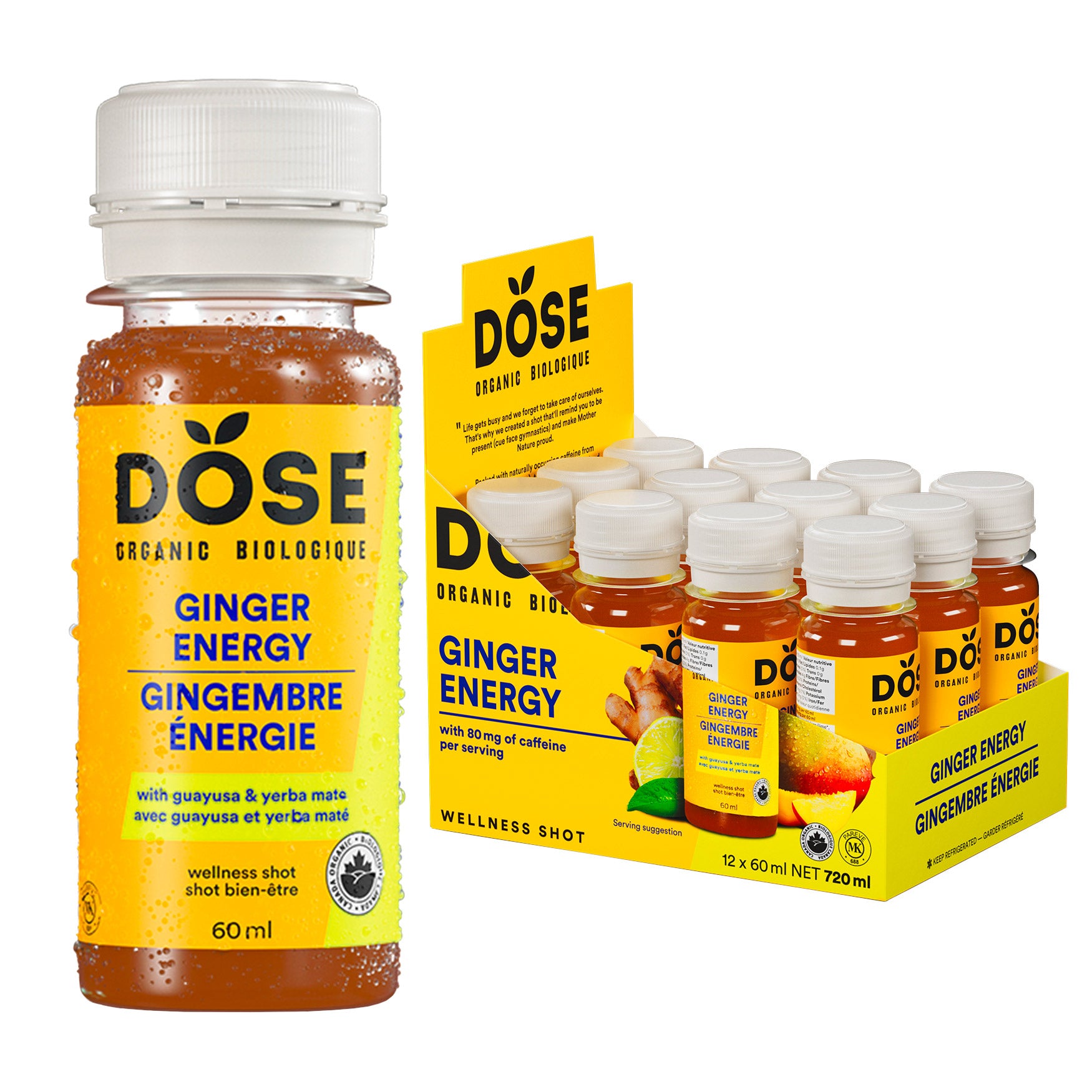 DOSE Organic Ginger Daily Booster shots, ENERGY pack, 24 x 60 mL (2 fl oz) - image 3