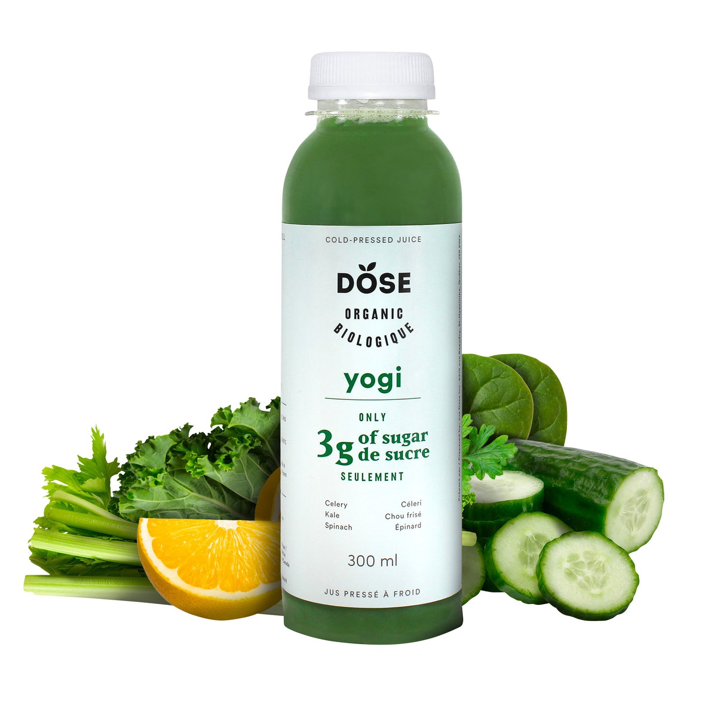 DOSE Organic Cold-Pressed Yogi Green Juice, 30 × 300 mL (10.14 fl oz) - image 2