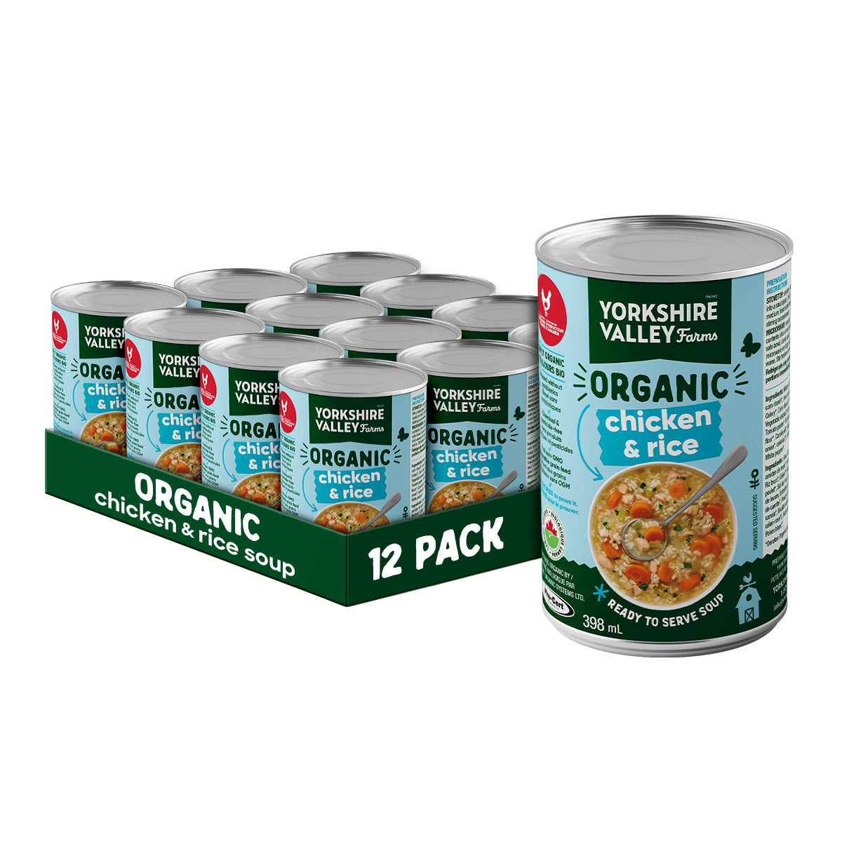 Yorkshire Valley Farms Organic Chicken & Brown Rice Soup, 12 x 398 mL - image 1