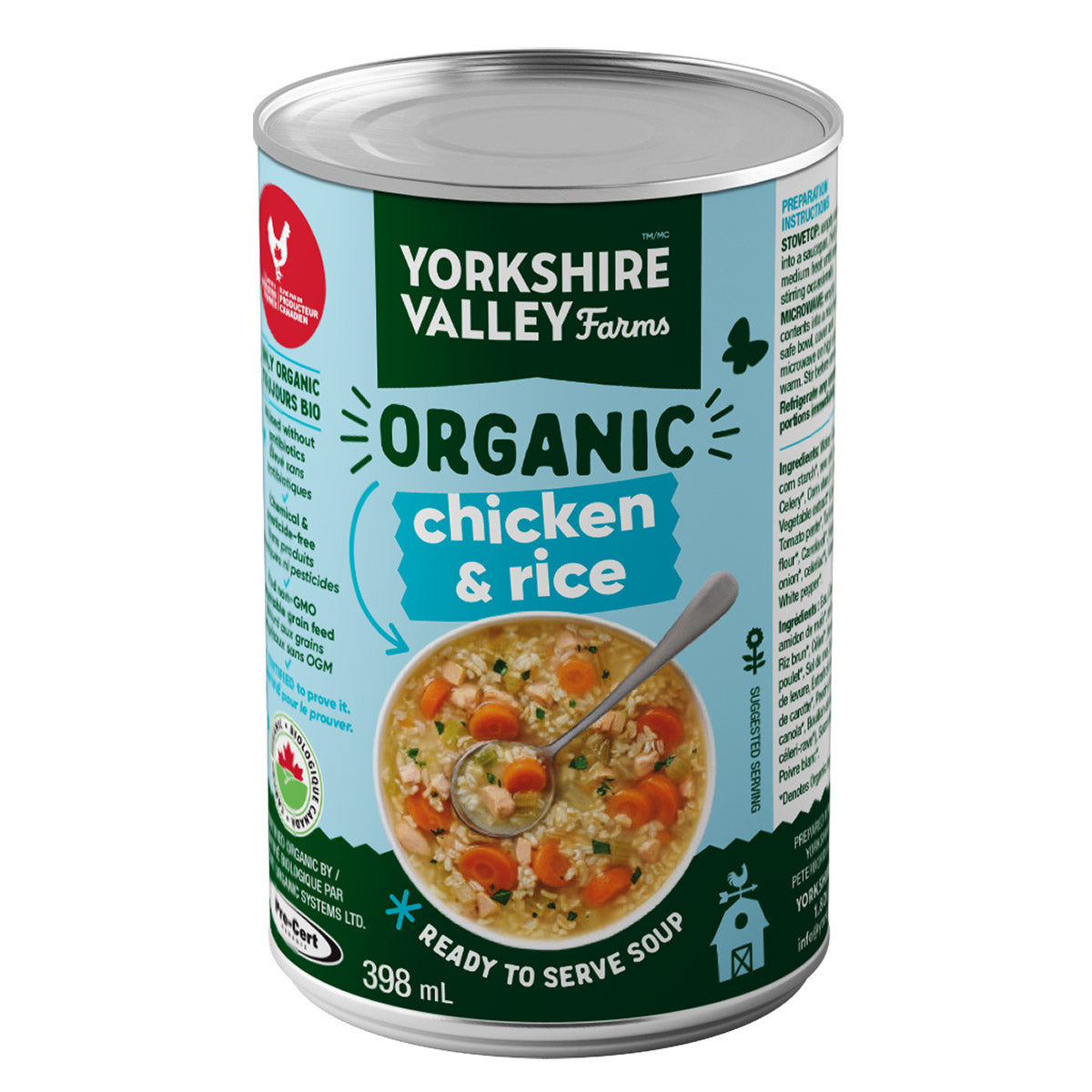 Yorkshire Valley Farms Organic Chicken & Brown Rice Soup, 12 x 398 mL - image 2
