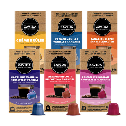 Zavida Coffee All Flavours Aluminum Capsules Compatible with Nespresso Original System, 60 count - image 1