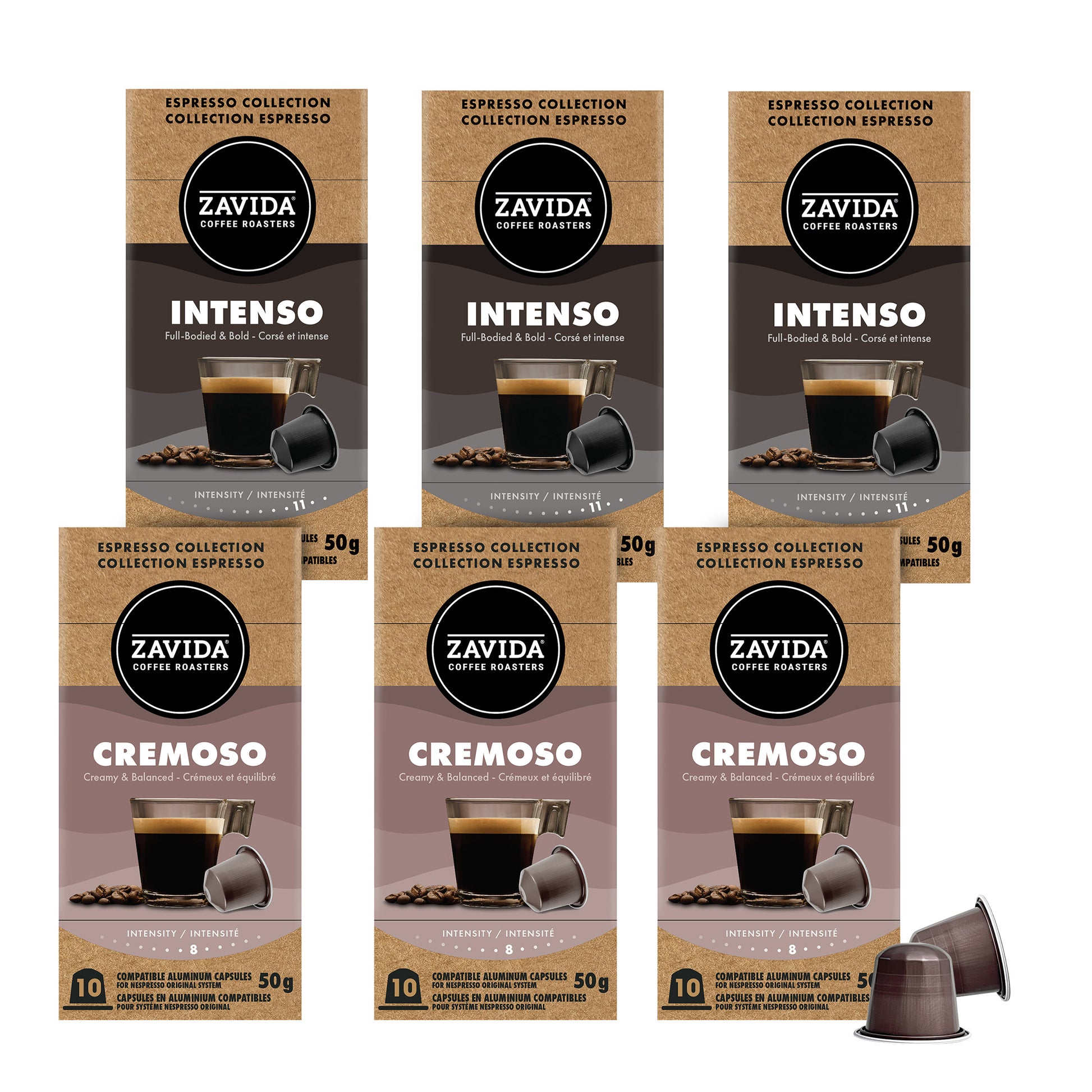 Zavida Coffee Non-Flavoured Aluminum Capsules Compatible with Nespresso Original System, 60 count - image 1