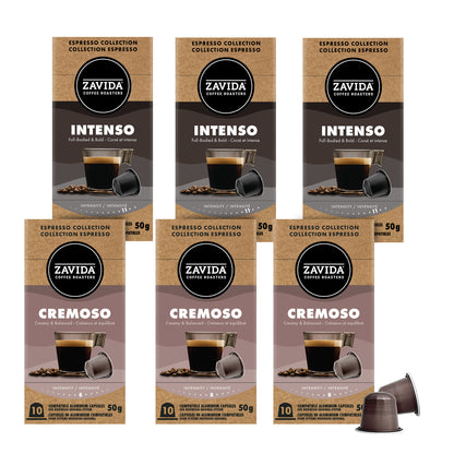 Zavida Coffee Non-Flavoured Aluminum Capsules Compatible with Nespresso Original System, 60 count - image 1