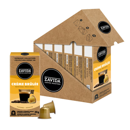 Zavida Coffee Crème Brulée Aluminum Capsules Compatible with Nespresso Original System, 60 count - image 1
