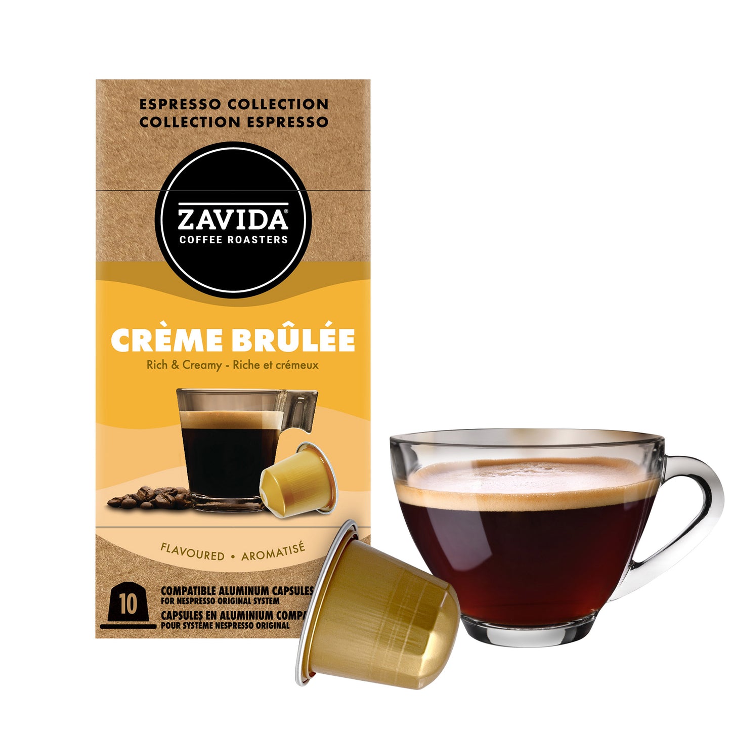 Zavida Coffee Crème Brulée Aluminum Capsules Compatible with Nespresso Original System, 60 count - image 2