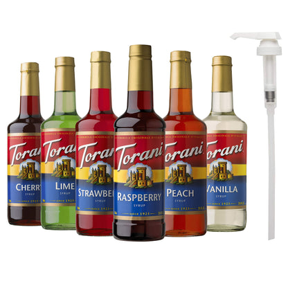 Torani Flavouring Syrups, 6 × 750 mL + 1 Pump - image 1