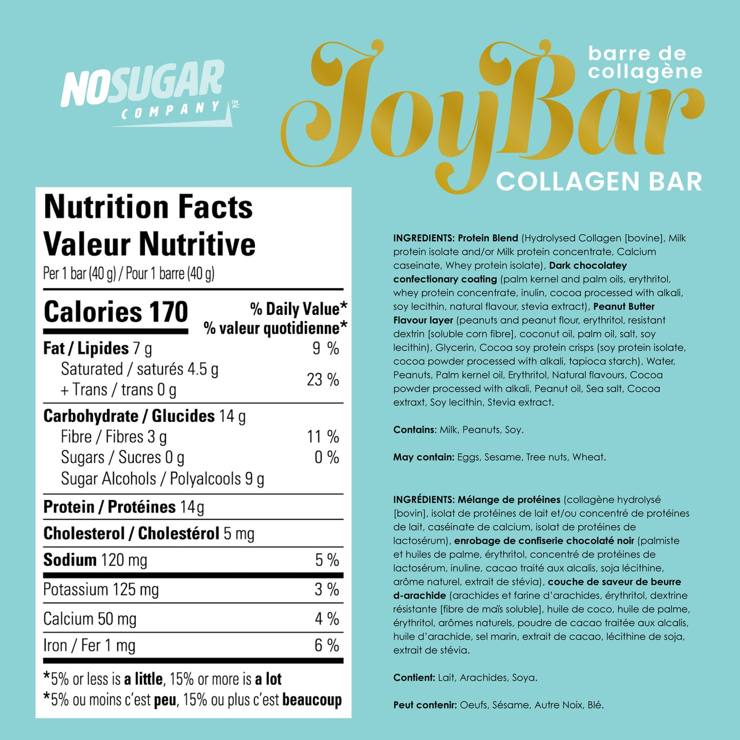No Sugar Joybar, Collagen Bars, 24 × 40 g - image 3