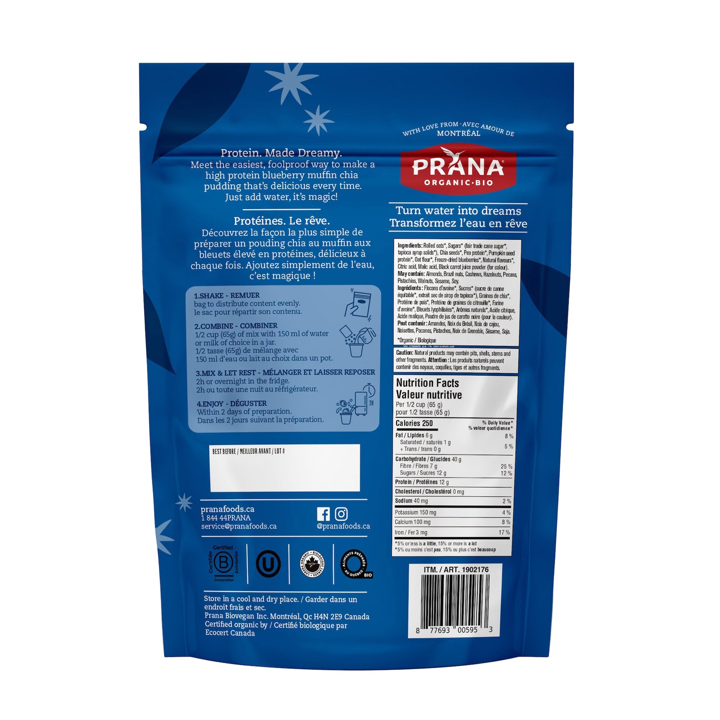 Prana Overnight Protein Chia Oats, 2 × 780 g - image 3