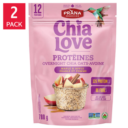 Prana Overnight Protein Chia Oats, 2 × 780 g - image 1