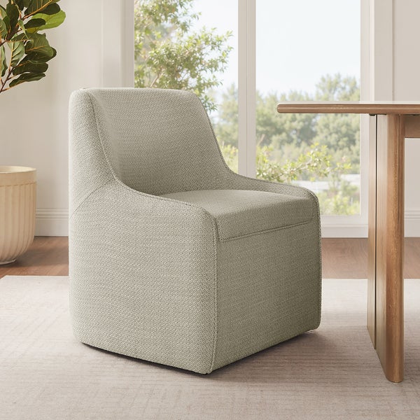 Aiden & Ivy Fabric Dining Chair with Castors