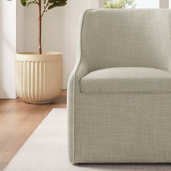 Aiden & Ivy Fabric Dining Chair with Castors