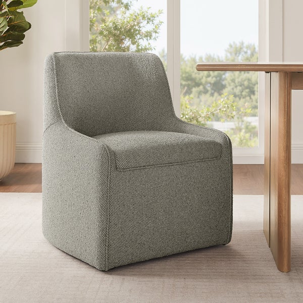 Aiden & Ivy Fabric Dining Chair with Castors