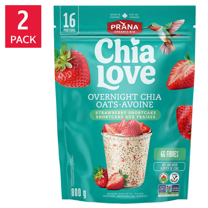 Prana Overnight Chia Oats, 2 × 800 g - image 1