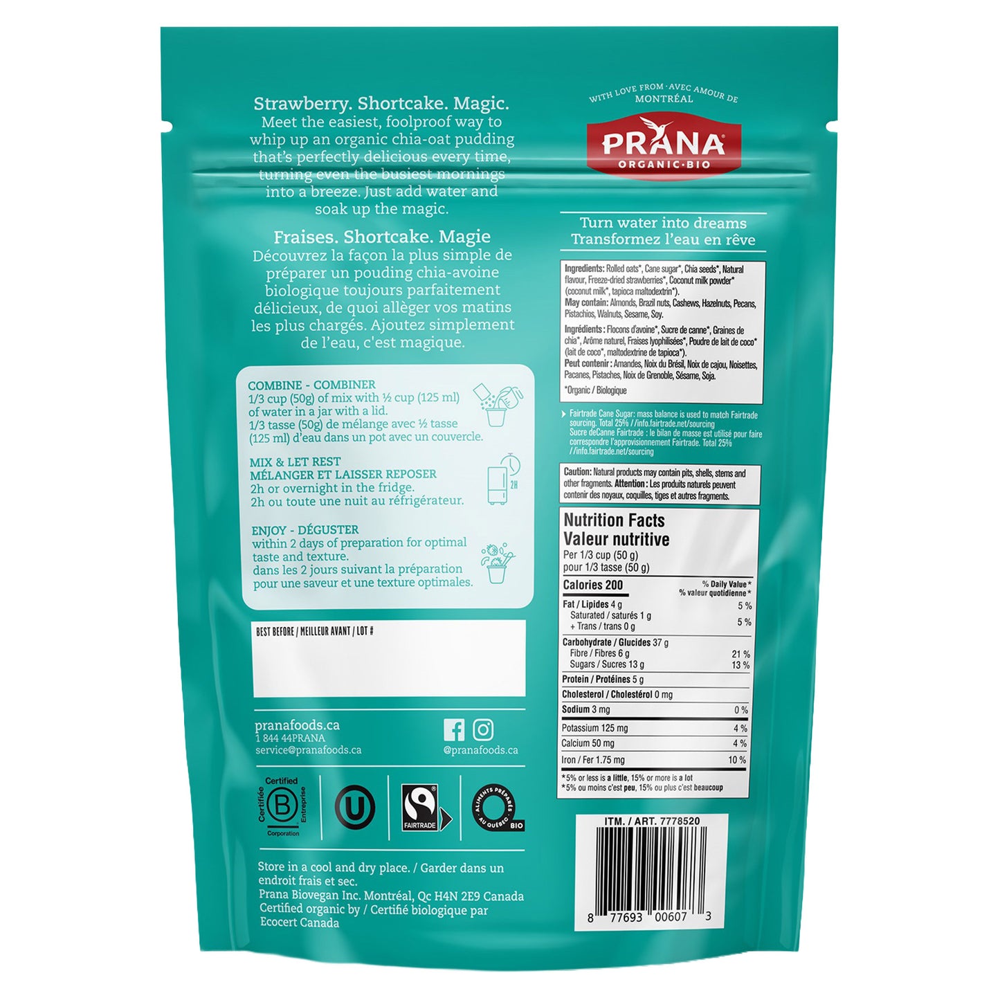 Prana Overnight Chia Oats, 2 × 800 g - image 2