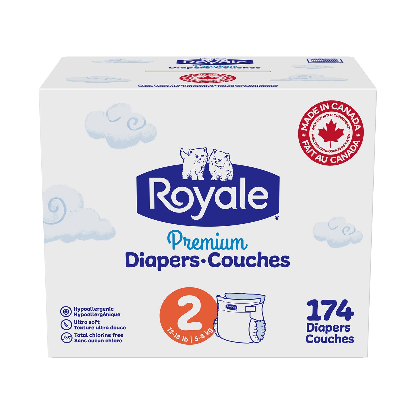 Royale Premium Baby Diapers, Sizes 1 - 2 - image 1