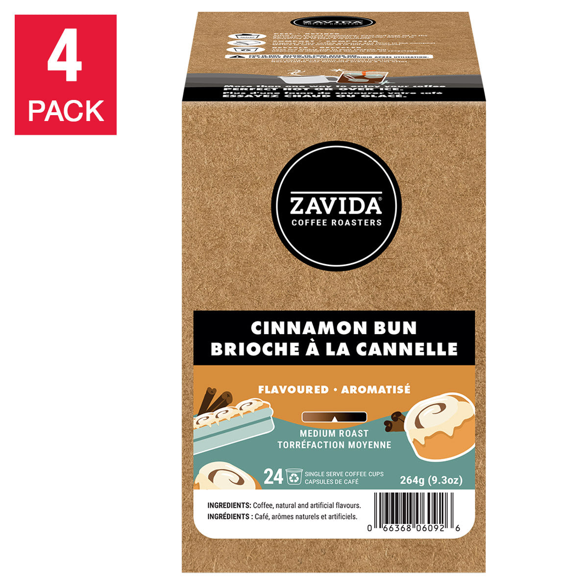 Zavida Cinnamon Bun K Cup Pods, 96-count - image 1
