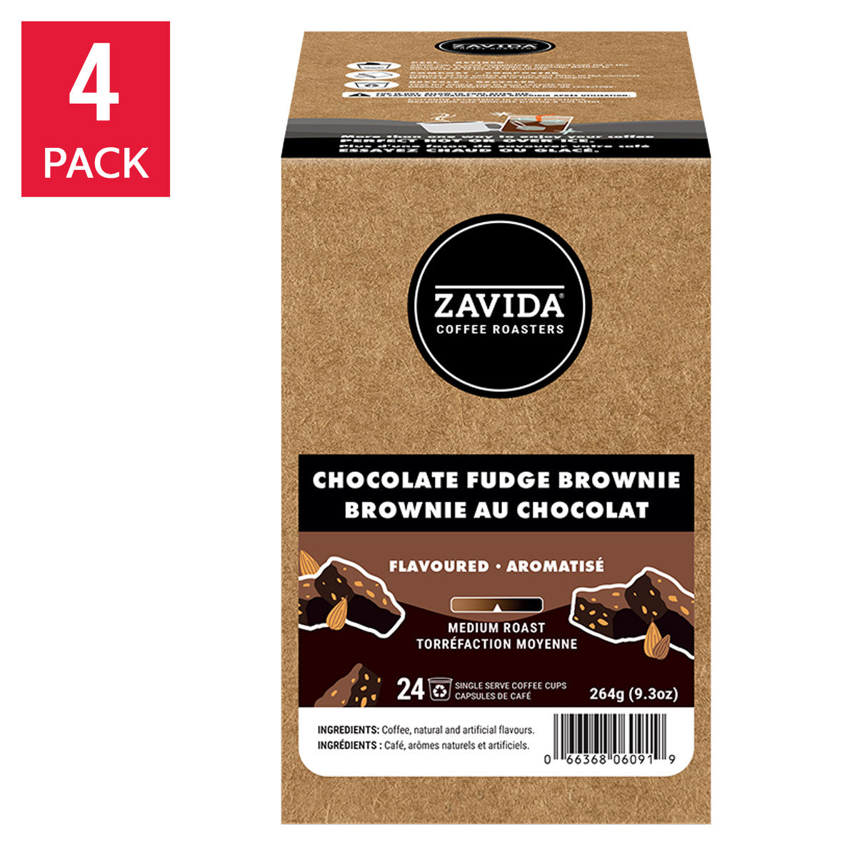 Zavida Chocolate Fudge Brownie K Cup Pods, 96-count - image 1