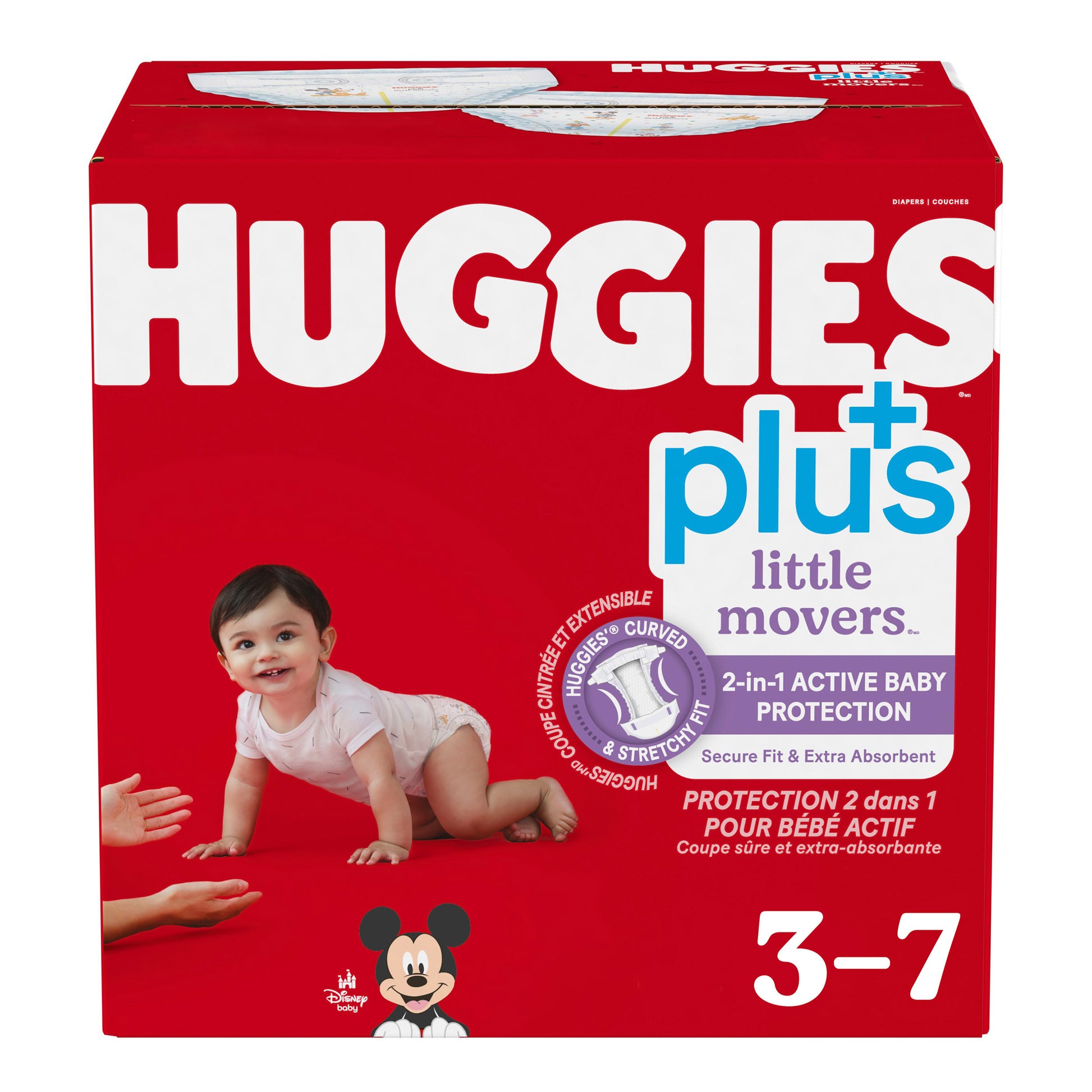 Huggies Little Movers Plus Diapers, Sizes 3 - 7 - image 1