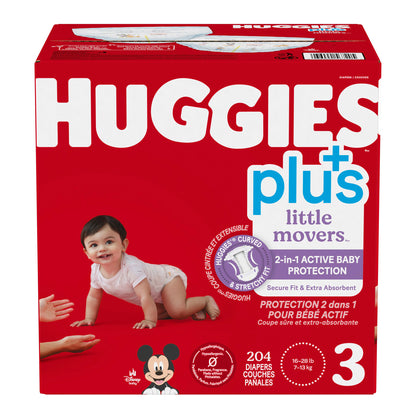 Huggies Little Movers Plus Diapers, Sizes 3 - 7 - image 2
