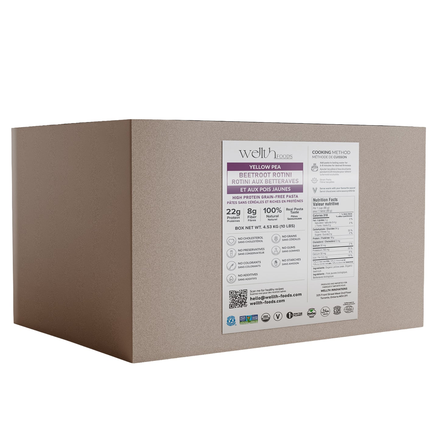 Wellth Protein Rotini Pasta, 4.54 kg - image 1