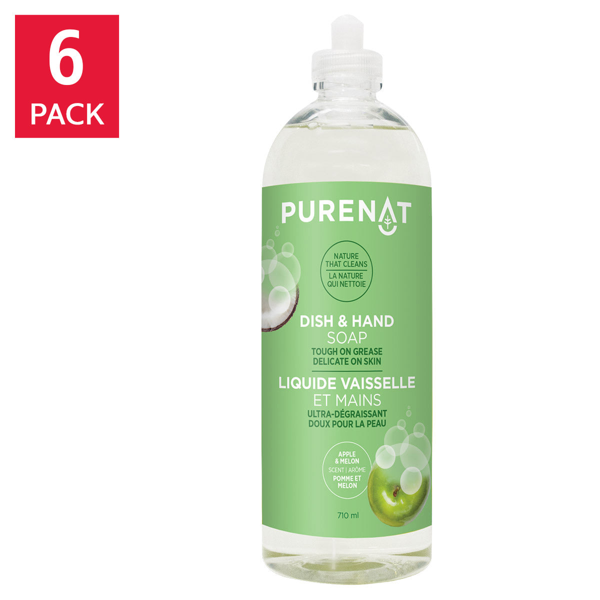 Purenat Dish and Hand Soap, 6 x 710 ml - image 1