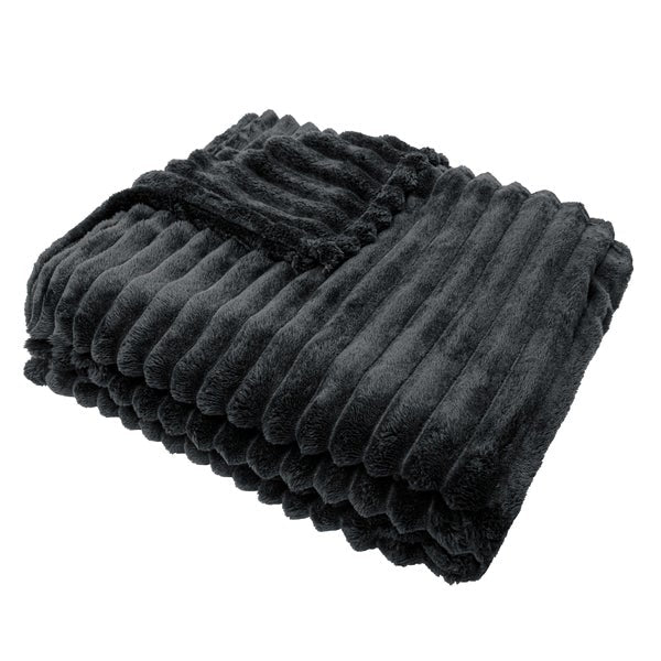Wide Ribbed Flannel Blanket