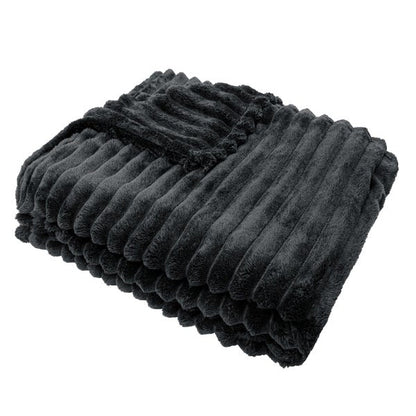 Wide Ribbed Flannel Blanket