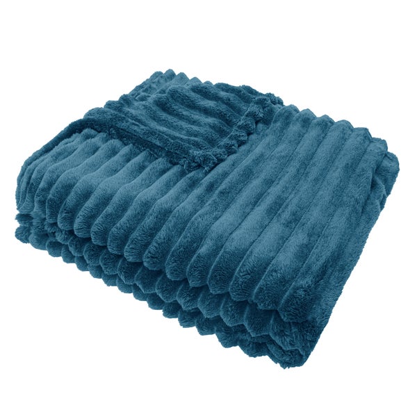 Wide Ribbed Flannel Blanket