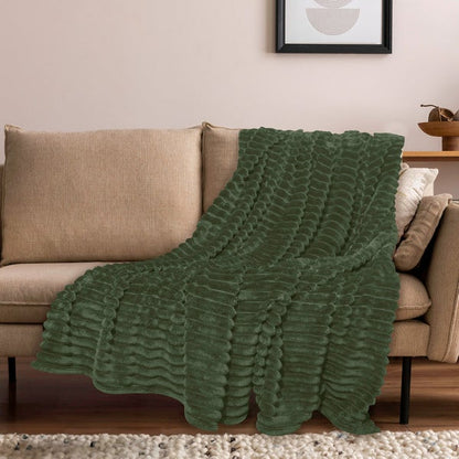 Wide Ribbed Flannel Blanket