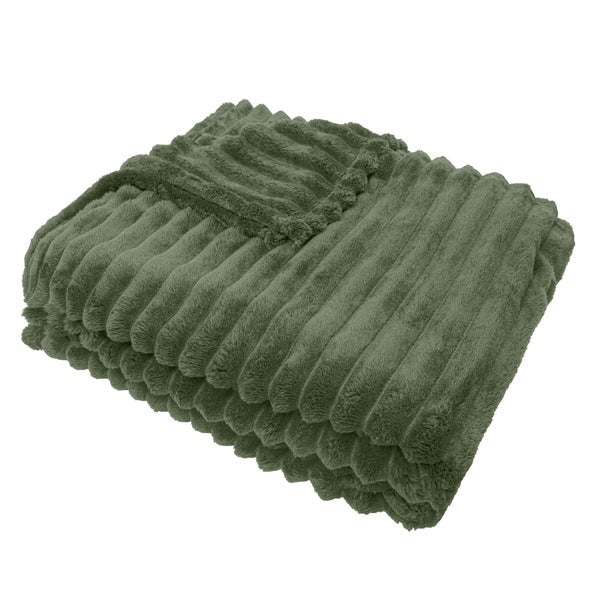 Wide Ribbed Flannel Blanket