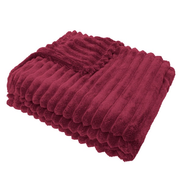 Wide Ribbed Flannel Blanket