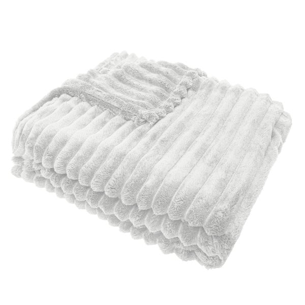 Wide Ribbed Flannel Blanket
