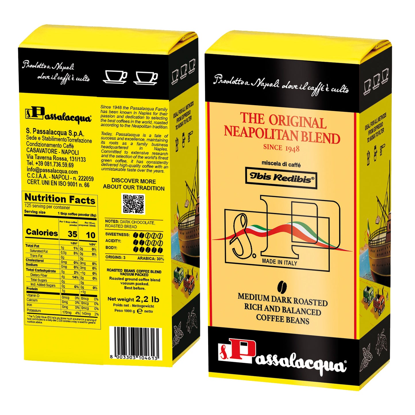 Passalacqua Ibis Redibis Whole Bean Coffee, 2 x 1 kg - image 1