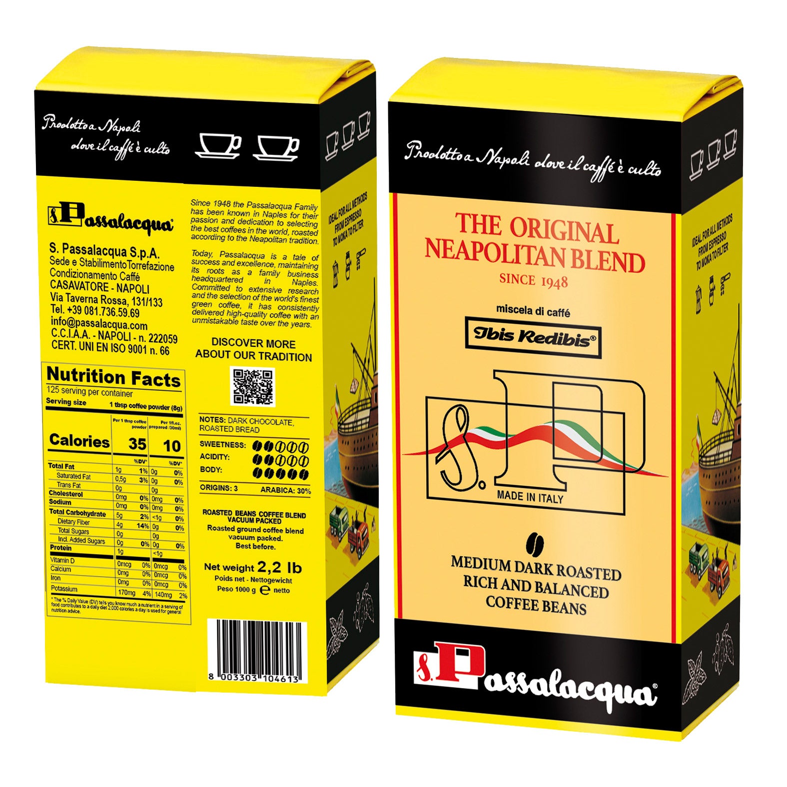 Passalacqua Ibis Redibis Whole Bean Coffee, 2 x 1 kg - image 1