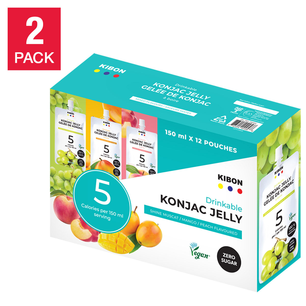Kibon Konjac Jelly Variety Pack, 24 × 150 ml - image 1