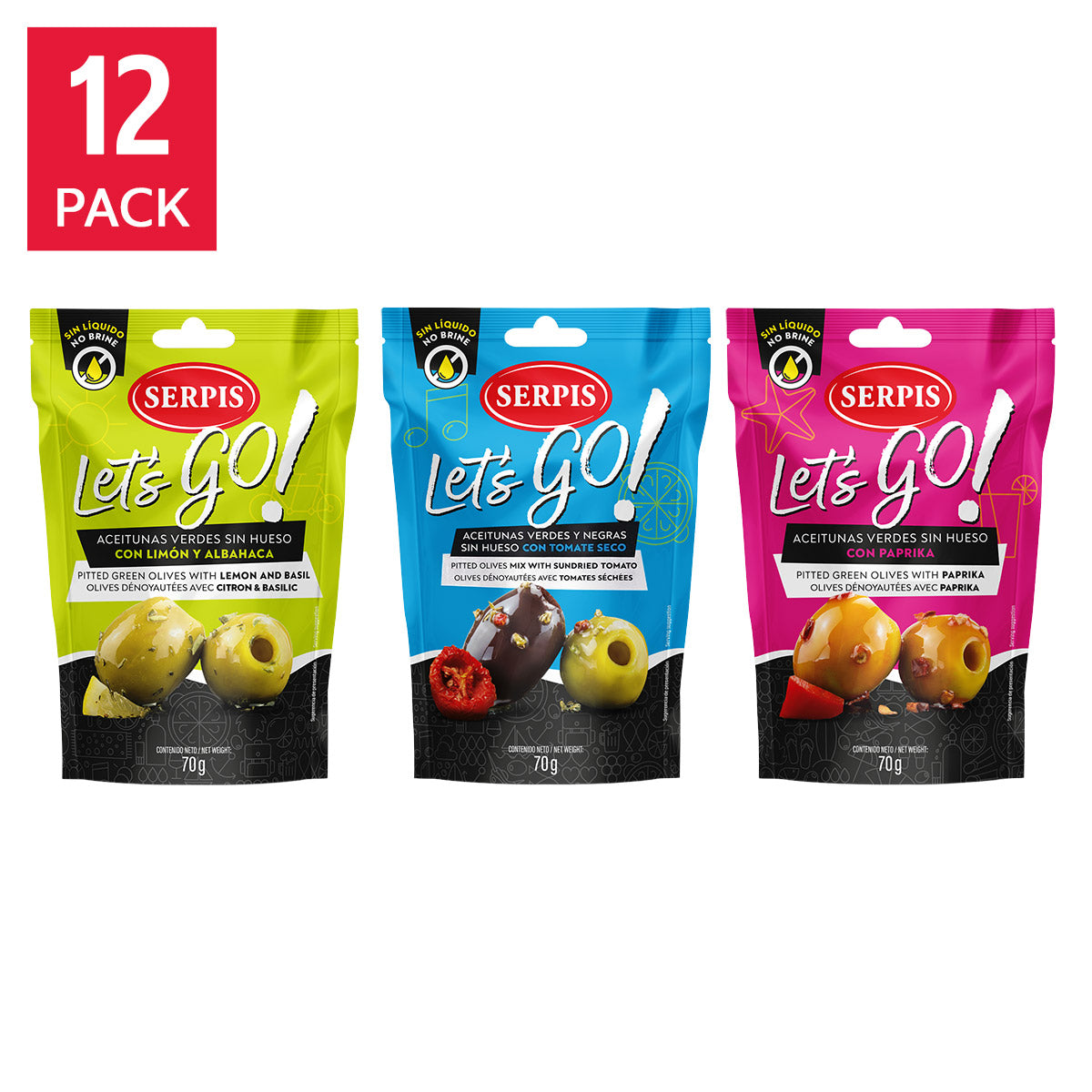 Serpis Let's Go Pitted Olives, 12 × 70 g - image 2